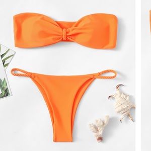 Orange thong bikini